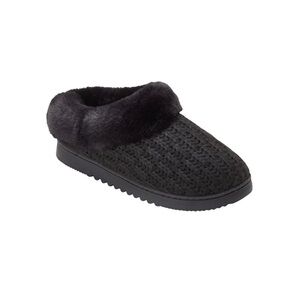 Cozy Black Knit Slippers